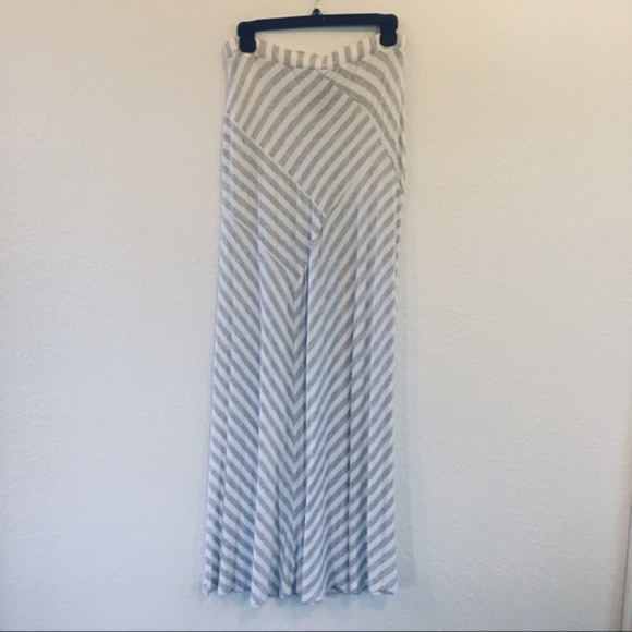 Asymmetrical Stripe High Waisted Maxi Skirt size L - Picture 1 of 5